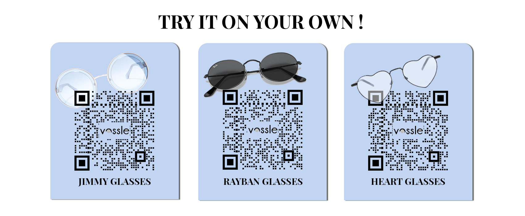 vossle glasses tryon qr codes
